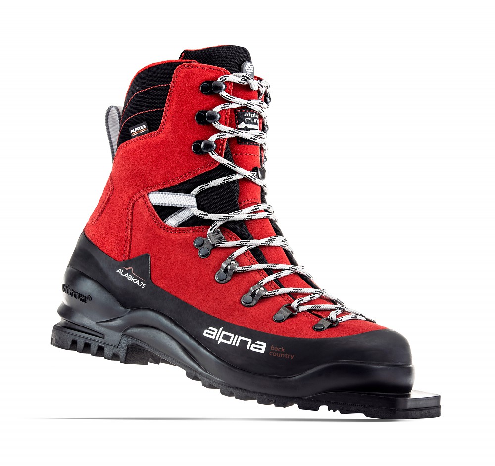 Alpina Sports Alaska 75 Leather 3 Pin 75 mm Backcountry Cross Country Nordic Ski Boots 